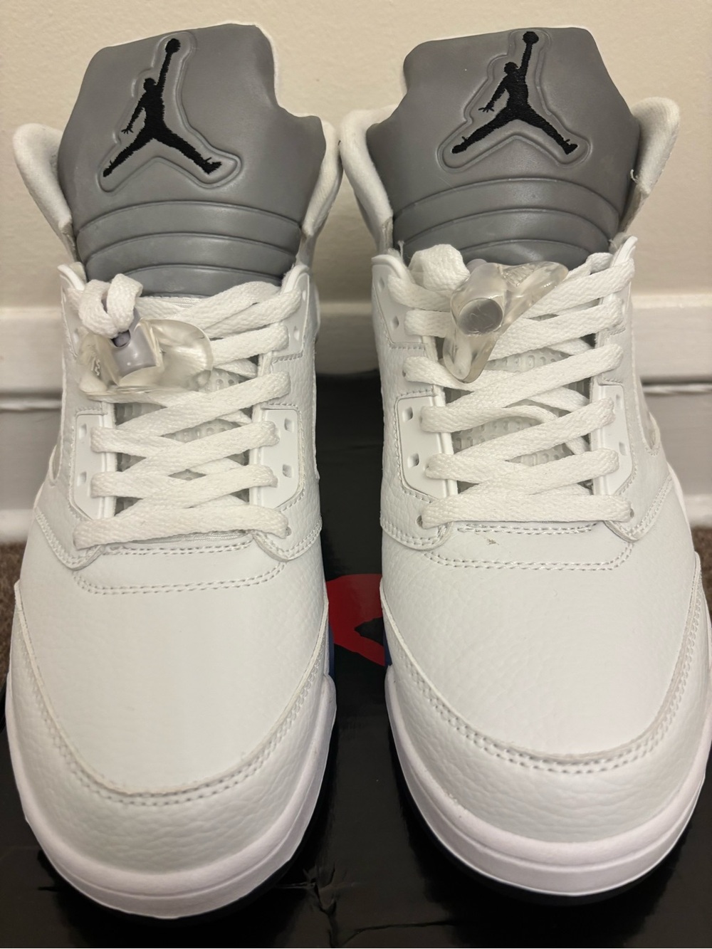 Air jordan 5 white metallic brand new with box